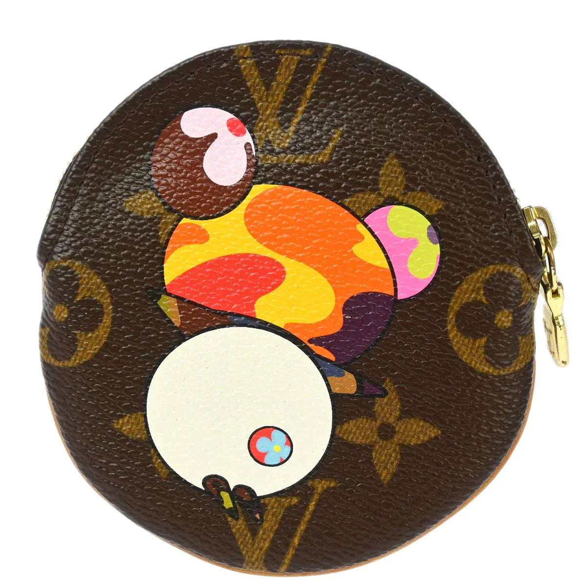 Louis Vuitton 2004 Monogram Panda Porte Monnaie Rond Coin Wallet M61928