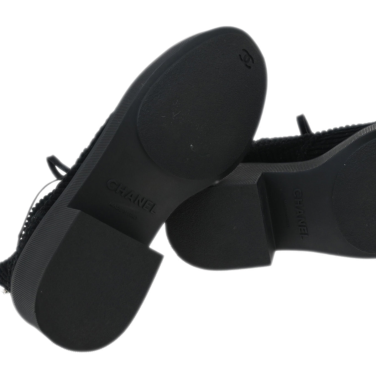 Chanel * Black Corduroy Lace Up Boots #35