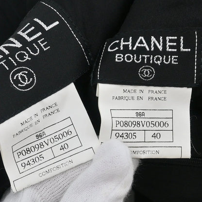 Chanel 1996 Setup Suit Jacket Skirt Black #40