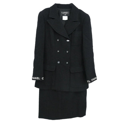 Chanel 1995 Setup Suit Jacket Skirt Black #38