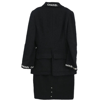 Chanel 1995 Setup Suit Jacket Skirt Black #38