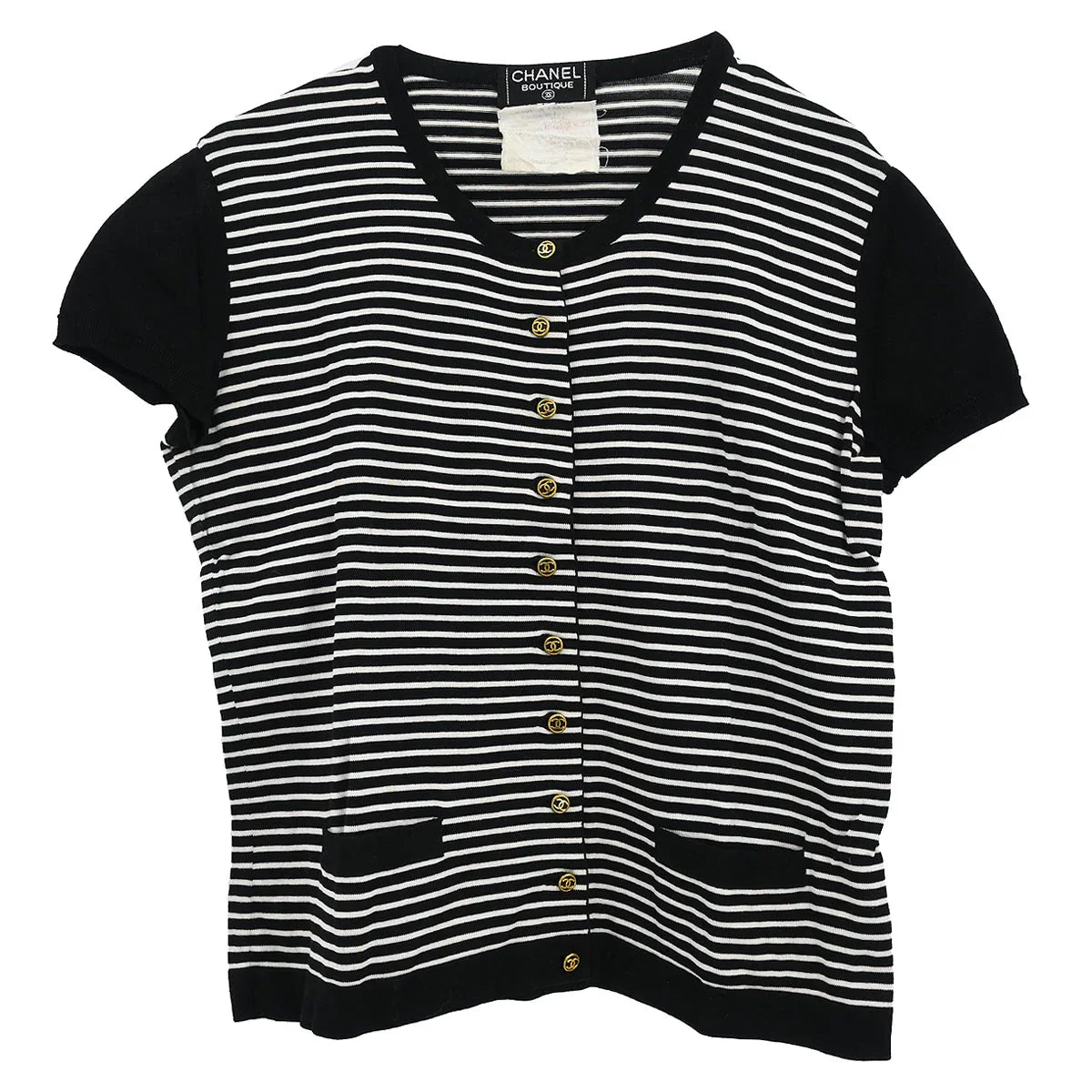 Chanel 1995 Short Sleeve Top Black #42
