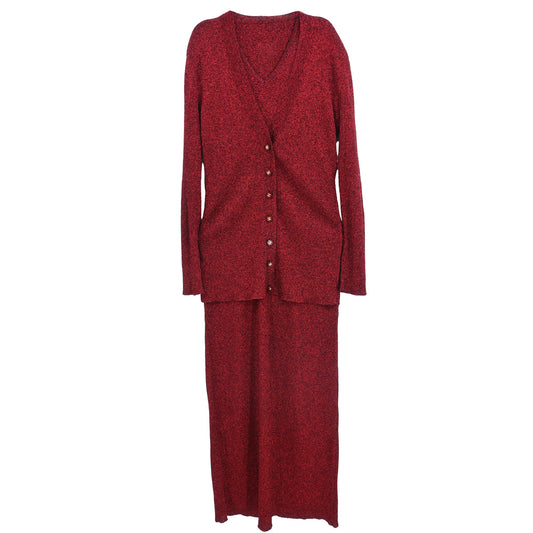 Chanel 1996 Setup Cardigan Dress Bordeaux #40