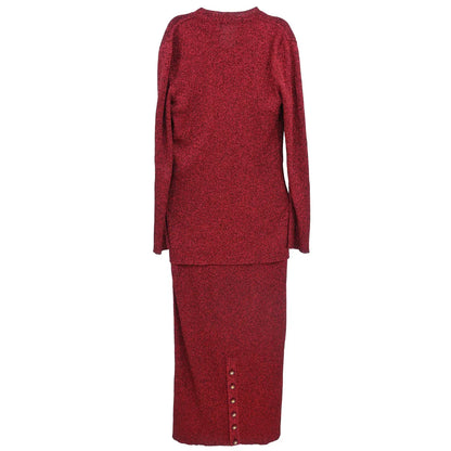 Chanel 1996 Setup Cardigan Dress Bordeaux #40
