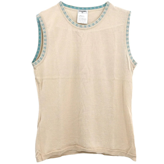 Chanel 2001 Sleeveless Tank Top Beige #42