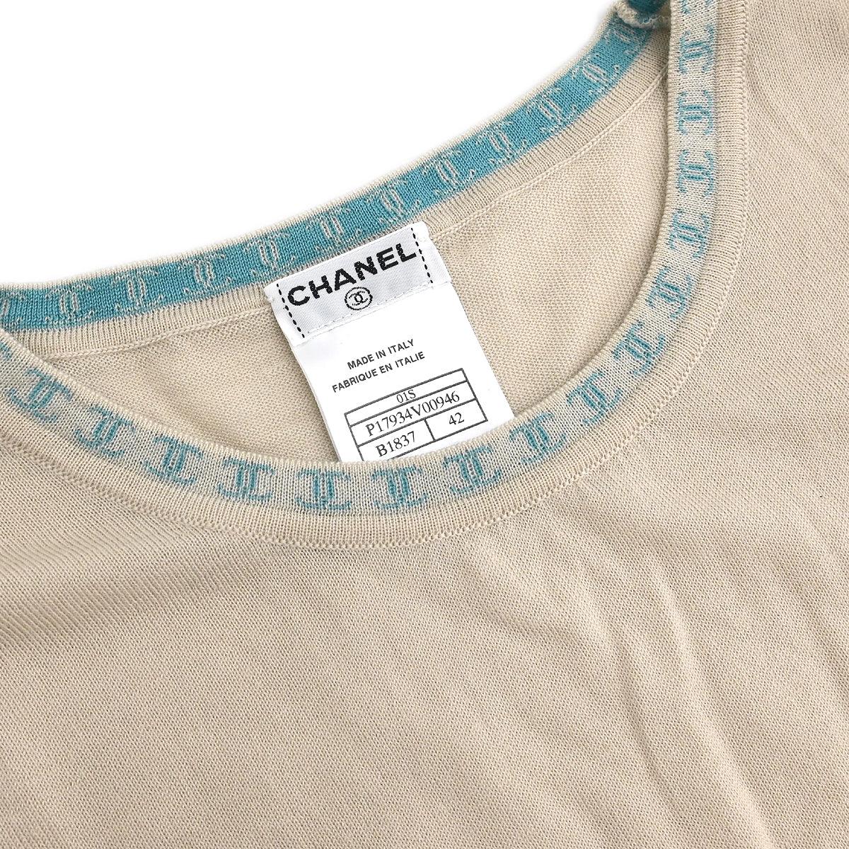 Chanel 2001 Sleeveless Tank Top Beige #42