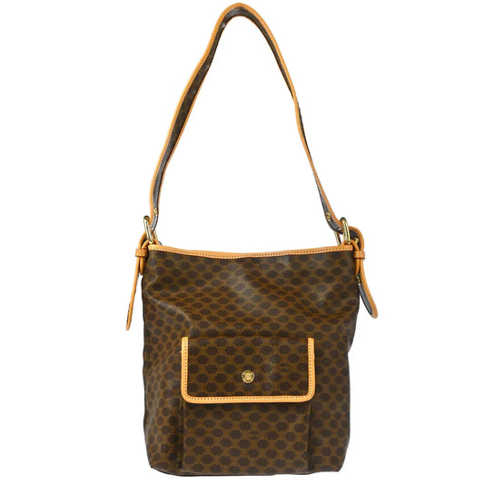 Celine Brown Macadam Shoulder Bag