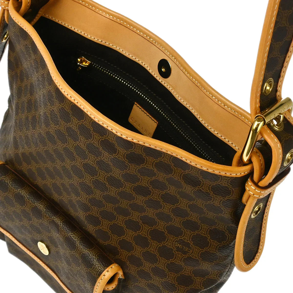 Celine Brown Macadam Shoulder Bag