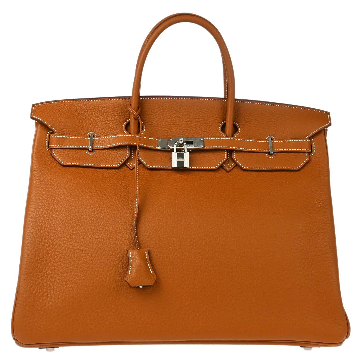 Hermes 2008 Gold Taurillon Clemence Birkin 40 Handbag