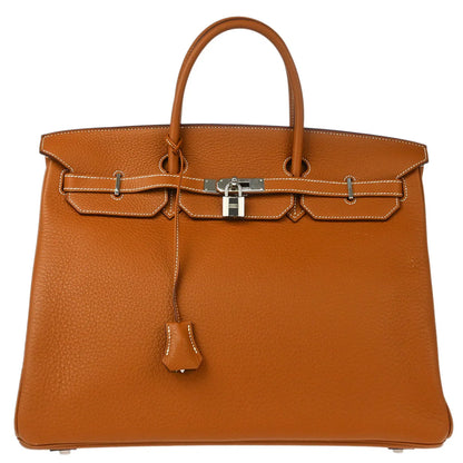 Hermes 2008 Gold Taurillon Clemence Birkin 40 Handbag