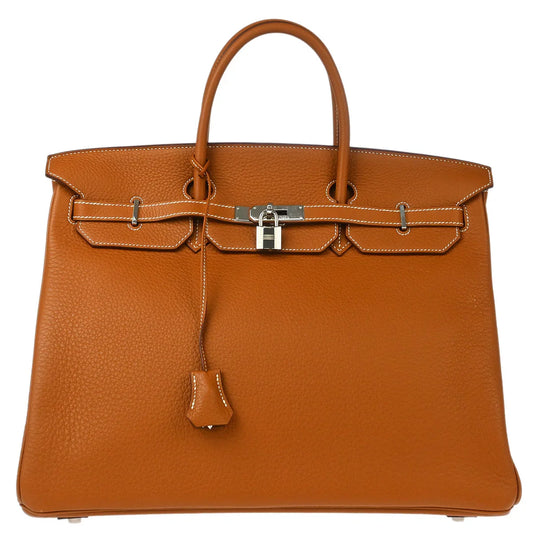 Hermes 2008 Gold Taurillon Clemence Birkin 40 Handbag