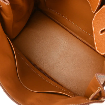 Hermes 2008 Gold Taurillon Clemence Birkin 40 Handbag