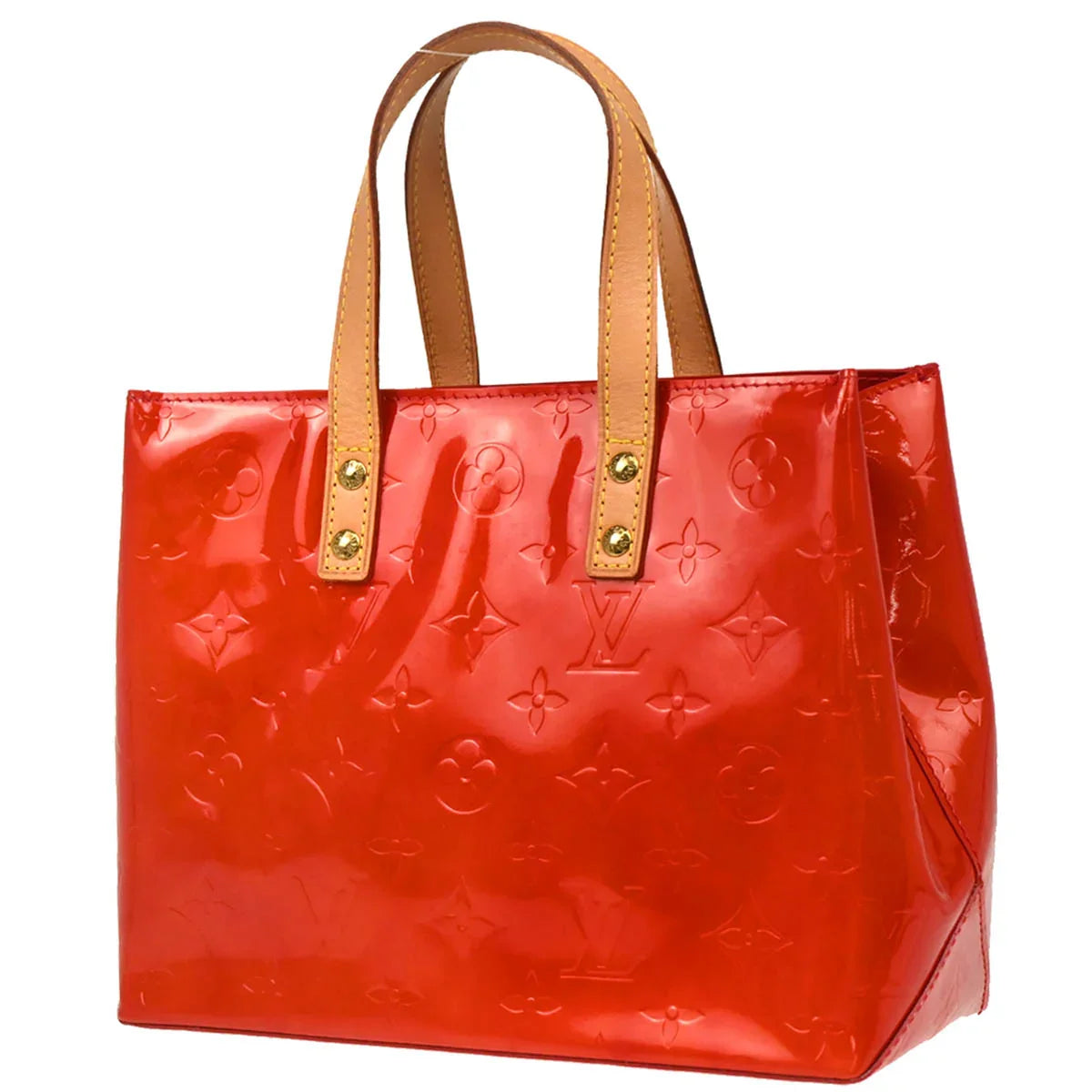 Louis Vuitton 2002 Red Vernis Reade PM Tote Handbag M91088