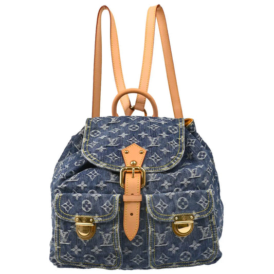 Louis Vuitton 2006 Blue Monogram Denim Sac a Dos GM Backpack M95056