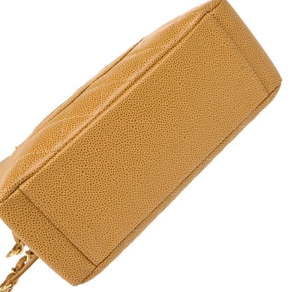 Chanel 2003-2004 Beige Caviar Petite Shopping Tote PST Chain Handbag