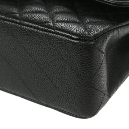 Chanel 2000-2001 Black Caviar Small Classic Double Flap Shoulder Bag
