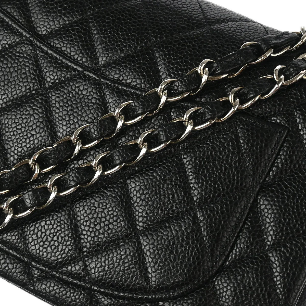 Chanel 2000-2001 Black Caviar Small Classic Double Flap Shoulder Bag