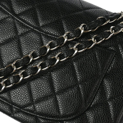 Chanel 2000-2001 Black Caviar Small Classic Double Flap Shoulder Bag