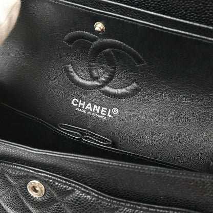 Chanel 2000-2001 Black Caviar Small Classic Double Flap Shoulder Bag