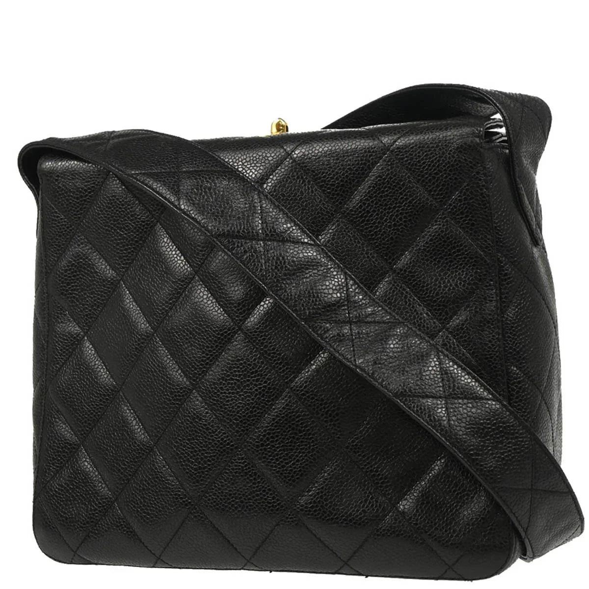 Chanel 1996-1997 Black Caviar Shoulder Bag