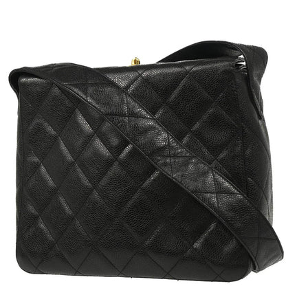 Chanel 1996-1997 Black Caviar Shoulder Bag