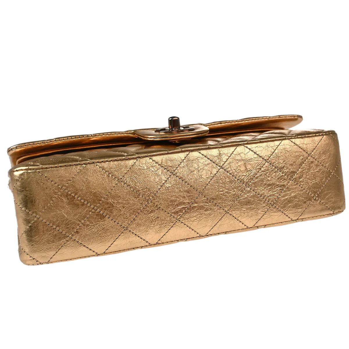 Chanel 2008-2009 Gold Lambskin Medium Classic Double Flap Shoulder Bag