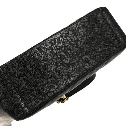 Chanel 2003-2004 Black Caviar Petite Shopping Tote PST Chain Handbag