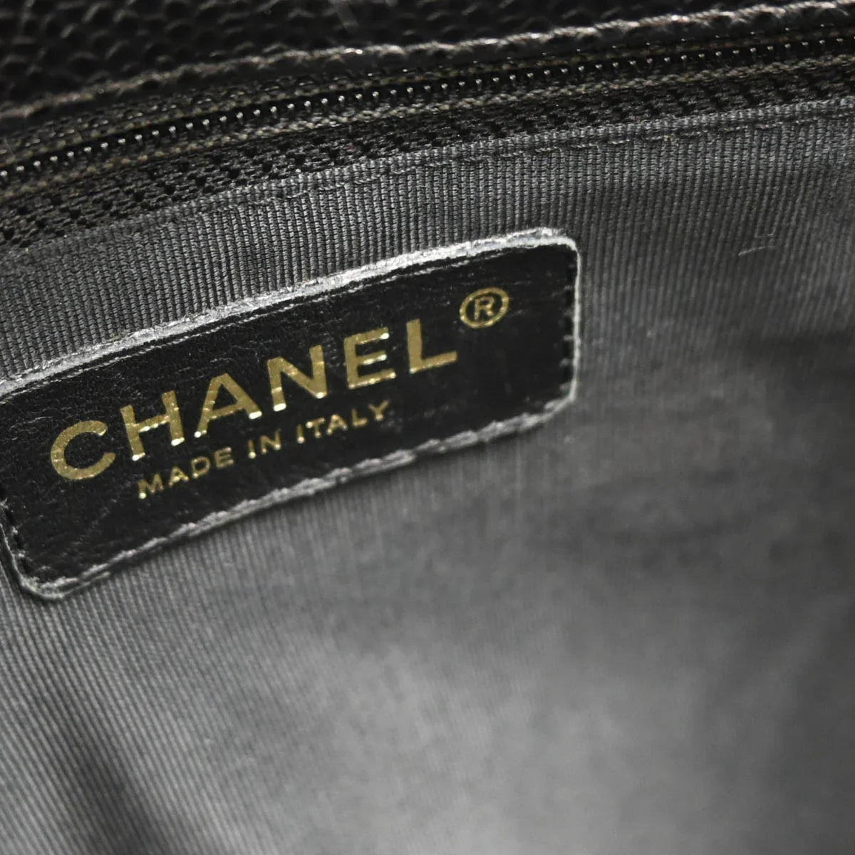 Chanel 2003-2004 Black Caviar Petite Shopping Tote PST Chain Handbag