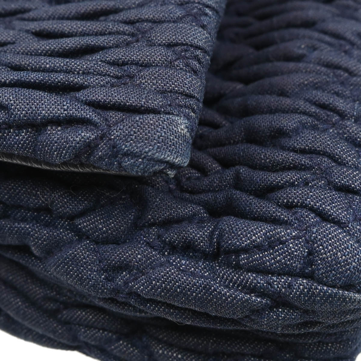 Miu Miu Navy Denim Matelasse Shoulder Bag