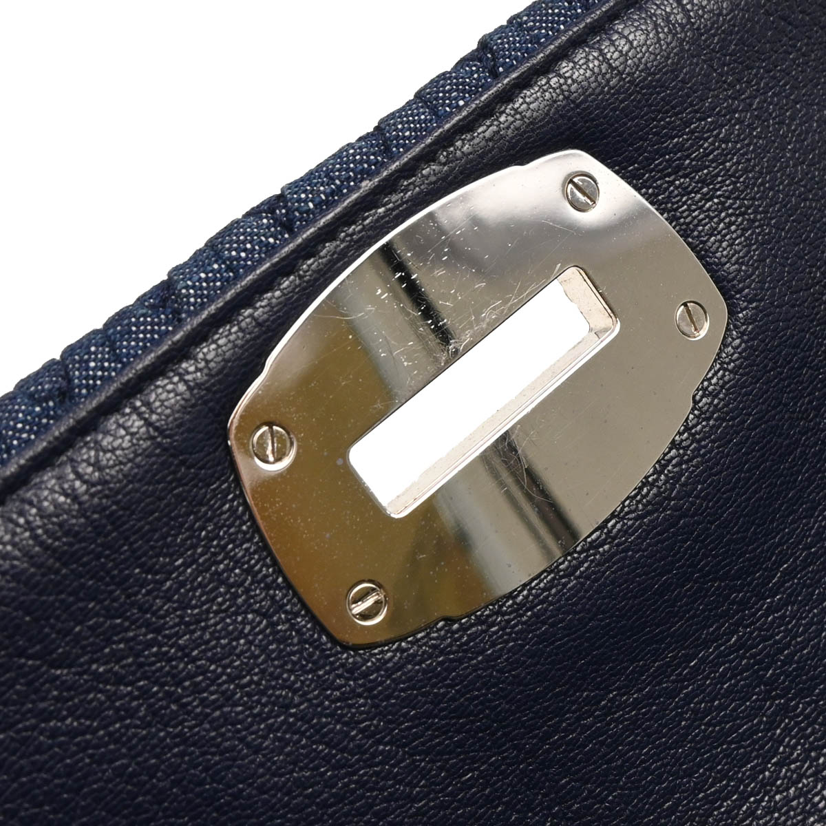 Miu Miu Navy Denim Matelasse Shoulder Bag