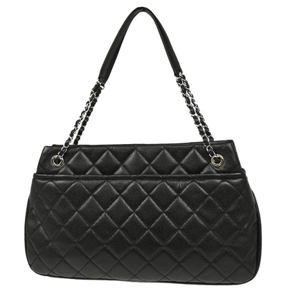 Chanel 2012-2013 Black Caviar Chain Tote Handbag