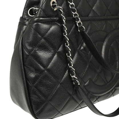 Chanel 2012-2013 Black Caviar Chain Tote Handbag