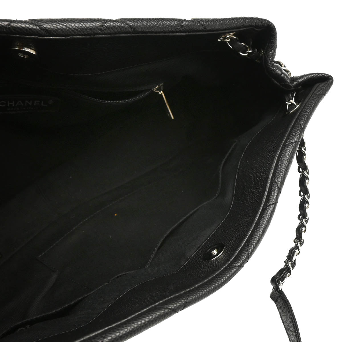 Chanel 2012-2013 Black Caviar Chain Tote Handbag