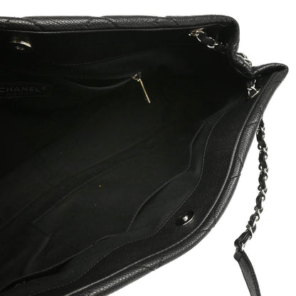 Chanel 2012-2013 Black Caviar Chain Tote Handbag