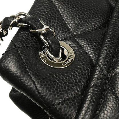 Chanel 2012-2013 Black Caviar Chain Tote Handbag