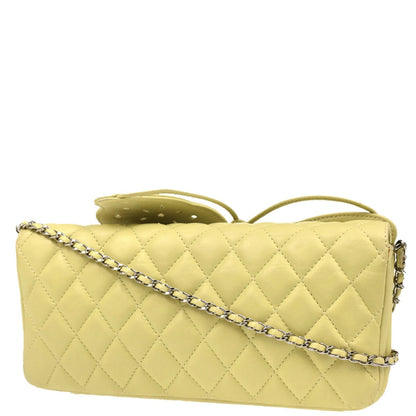 Chanel 2010-2011 Lime Green Lambskin Butterfly Shoulder Bag