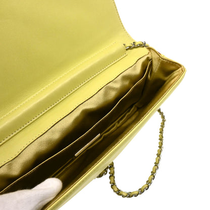 Chanel 2010-2011 Lime Green Lambskin Butterfly Shoulder Bag