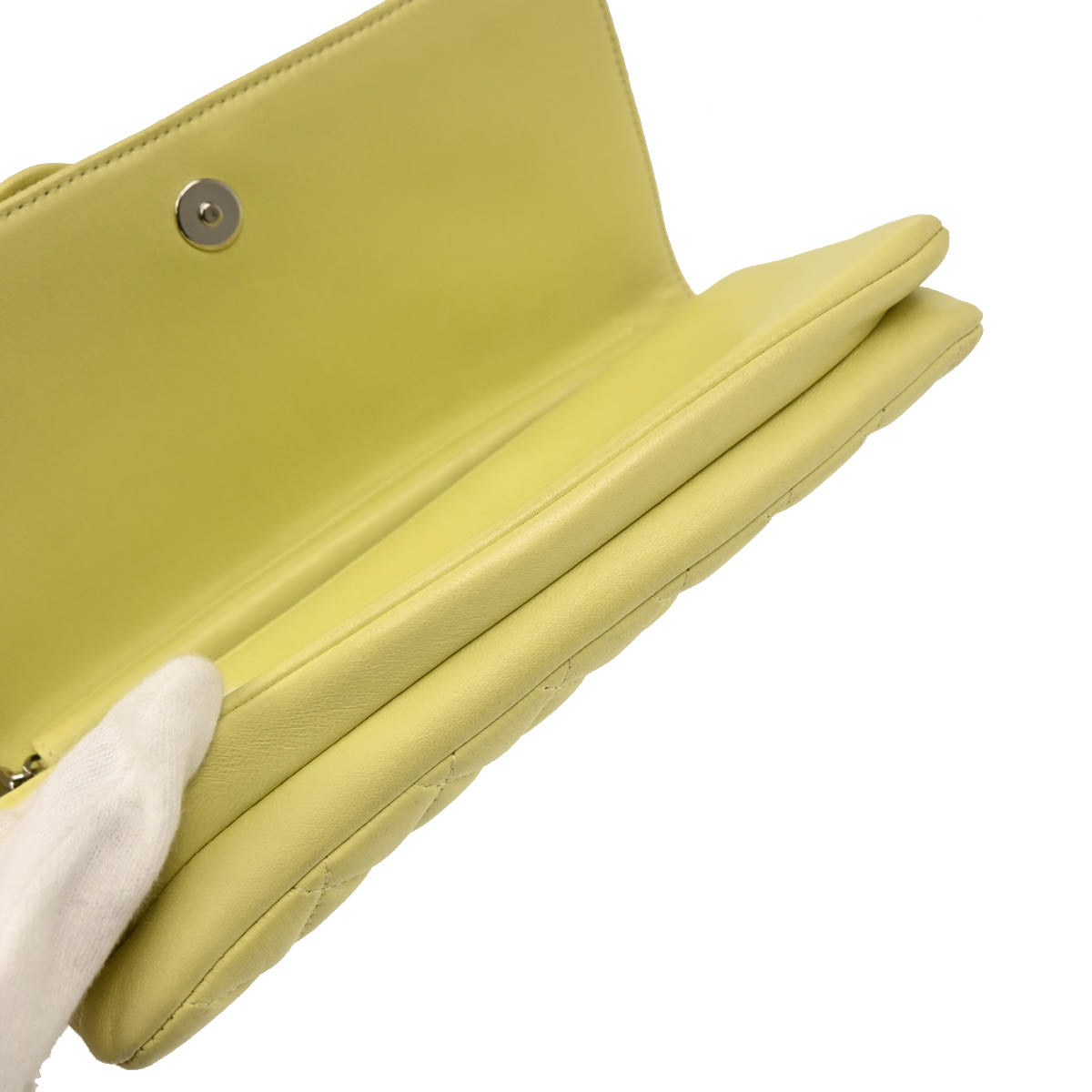 Chanel 2010-2011 Lime Green Lambskin Butterfly Shoulder Bag