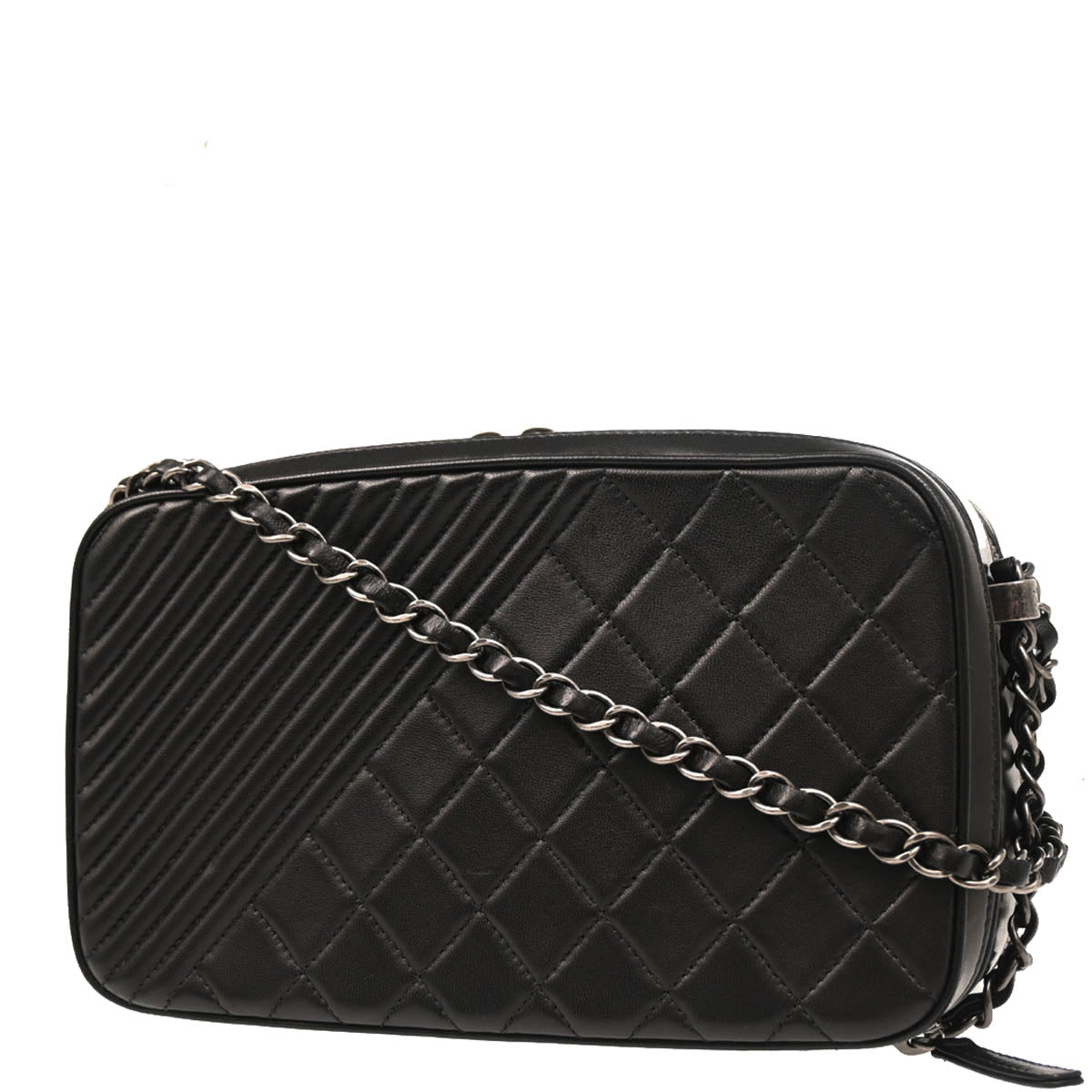 Chanel 2014-2015 Black Lambskin Medium Coco Boy Camera Bag