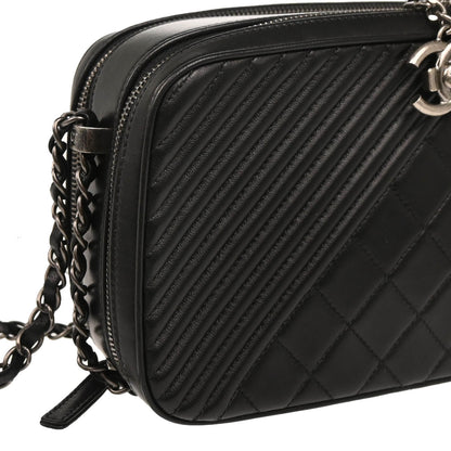 Chanel 2014-2015 Black Lambskin Medium Coco Boy Camera Bag