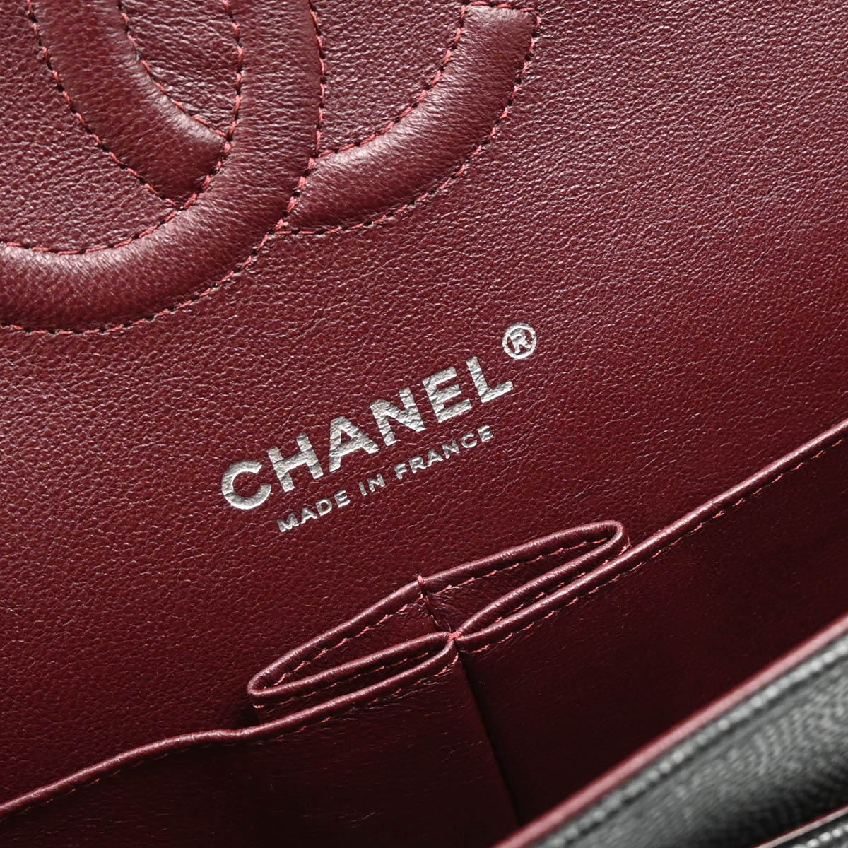 Chanel 2017-2018 Black Caviar Chevron Medium Classic Double Flap Shoulder Bag