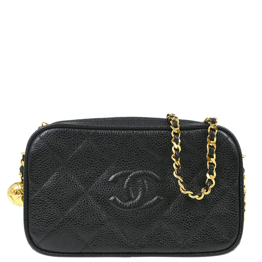 Chanel 1991-1994 Black Caviar Camera Bag