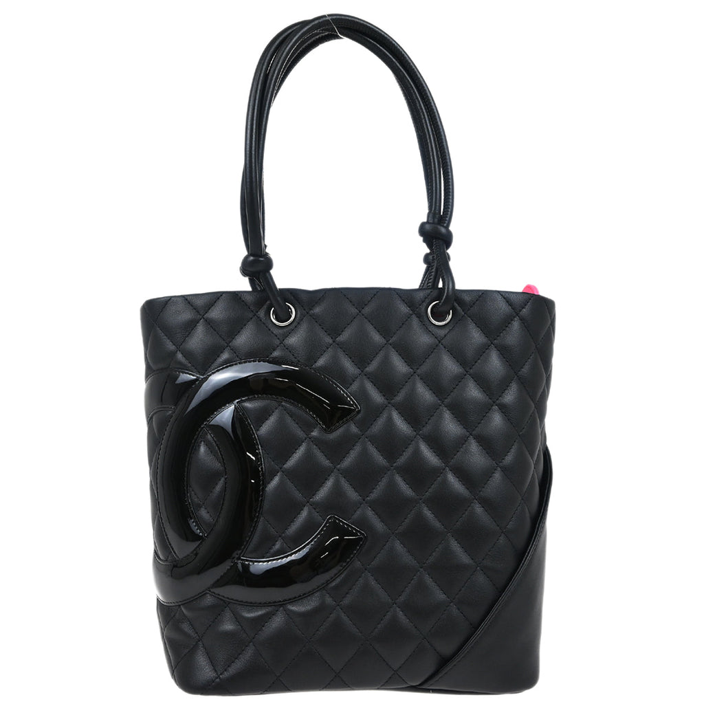 Chanel 2009-2010 Black Calfskin Cambon Ligne Tote Handbag Chanel 2009-2010 Black Calfskin Cambon Ligne Tote Handbag
