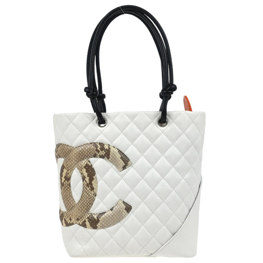 Chanel * 2005-2006 White Calfskin Cambon Ligne Tote Handbag