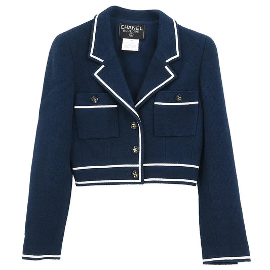 Chanel 1995 Single Breasted Jacket Navy #36