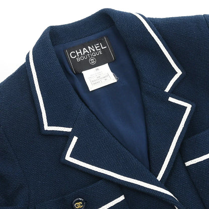 Chanel 1995 Single Breasted Jacket Navy #36