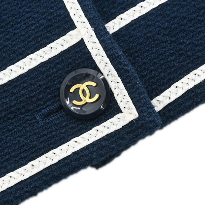 Chanel 1995 Single Breasted Jacket Navy #36