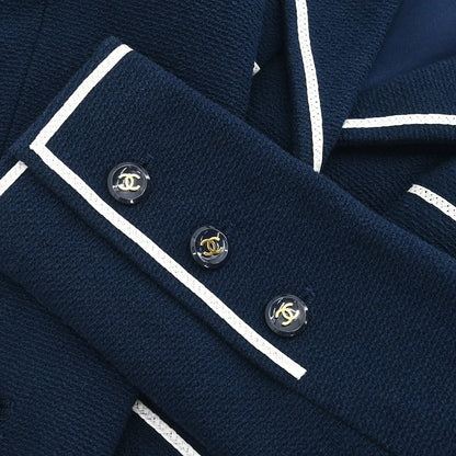 Chanel 1995 Single Breasted Jacket Navy #36