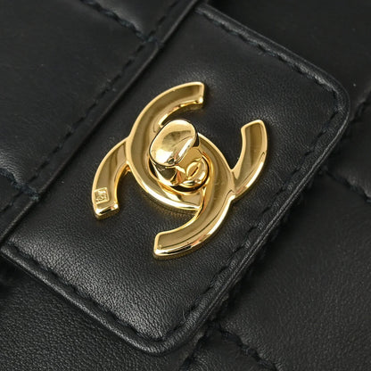 Chanel 2001-2003 Black Calfskin Choco Bar Shoulder Bag