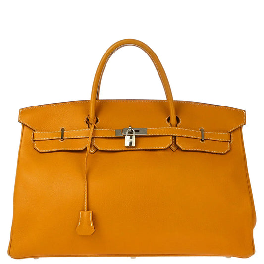 Hermes 2000 Natural Fjord Birkin 45 Handbag